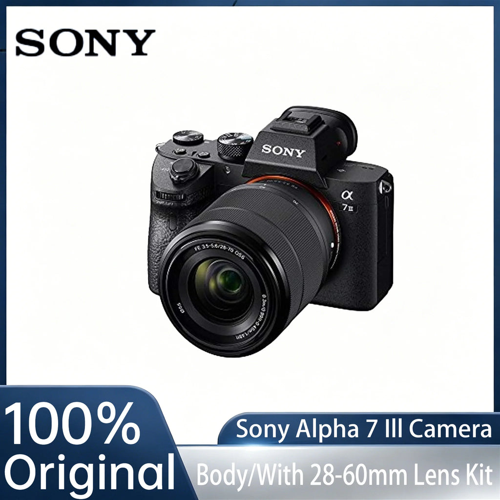 Cámara sin Espejo Sony Alpha 7 III Original, 24.20MP, Grabación 4K, Enfoque en Tiempo Real, Lente 28-60mm, A7M3, Cámara Portátil de Fotograma Completo