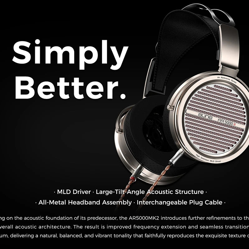 Auriculares HiFi abiertos con copas plateadas y almohadillas negras, diadema metálica