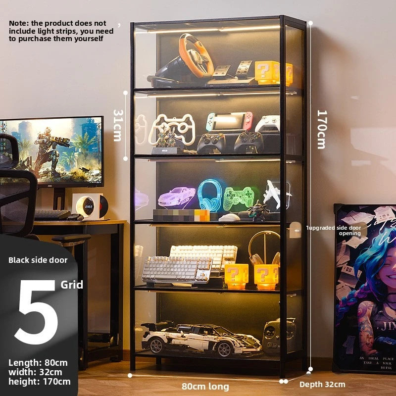 Armario de almacenamiento transparente de varias capas, puerta acrílica a prueba de polvo, gabinete para colección de zapatos, vitrina de productos, estante de exhibición