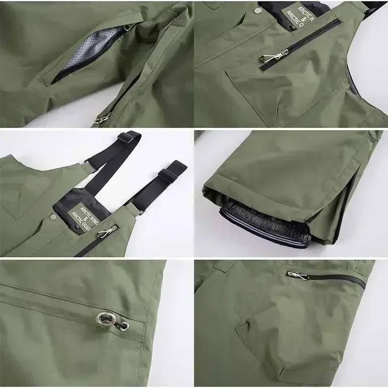 Suites de esquí, ropa deportiva para Snowboard de invierno, conjuntos de nieve para mujer, monos cálidos impermeables, ropa de esquí holgada para exteriores, monos para hombre 2025