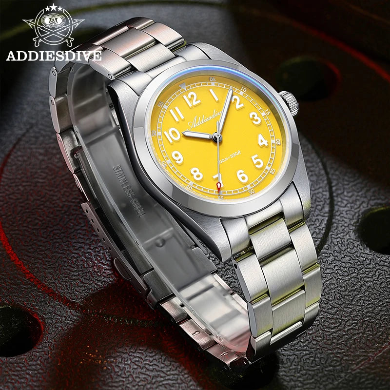 ADDIESDIVE Luxury Quartz Wristwatch Waterproof BGW9 Luminous Men Watch Sapphire Glass Leisure AD2521 Stainless Steel Watch
