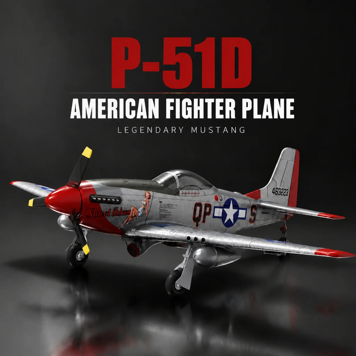 Avión RC P51D Mustang, 2.4G, 4 Canales, con Cámara HD, Motor sin Escobillas, Acrobacias con una Sola Tecla, RTF, con Giroscopio, Juguete