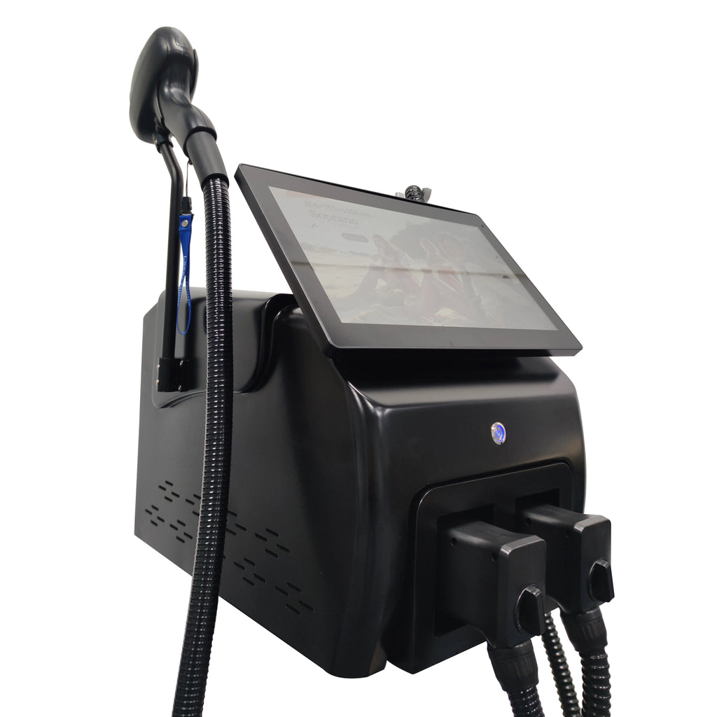 Máquina Láser Pico Profesional 2 en 1 |   Longitud de onda de 755nm y 1064nm para Eliminación de Tatuajes y Depilación Permanente |   Sistema de Enfriamiento por Hielo