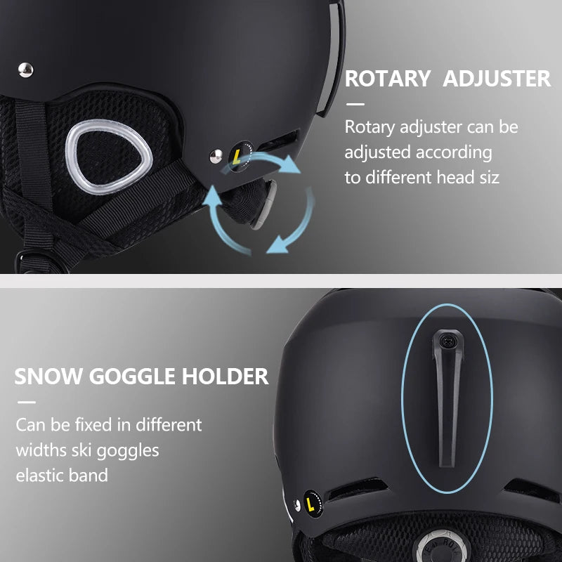 Horntour nuevo ABC + EPS casco de esquí de alta calidad para mantener el calor casco de esquí antiimpacto para adultos y niños casco de Snowboard de seguridad para la nieve