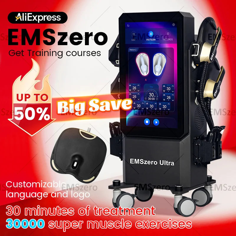 EMSZero Ultra Neo máquina moldeadora de cuerpo alta potencia 6500W EMS RF electromagnético Hiemt Estimulador muscular profesional