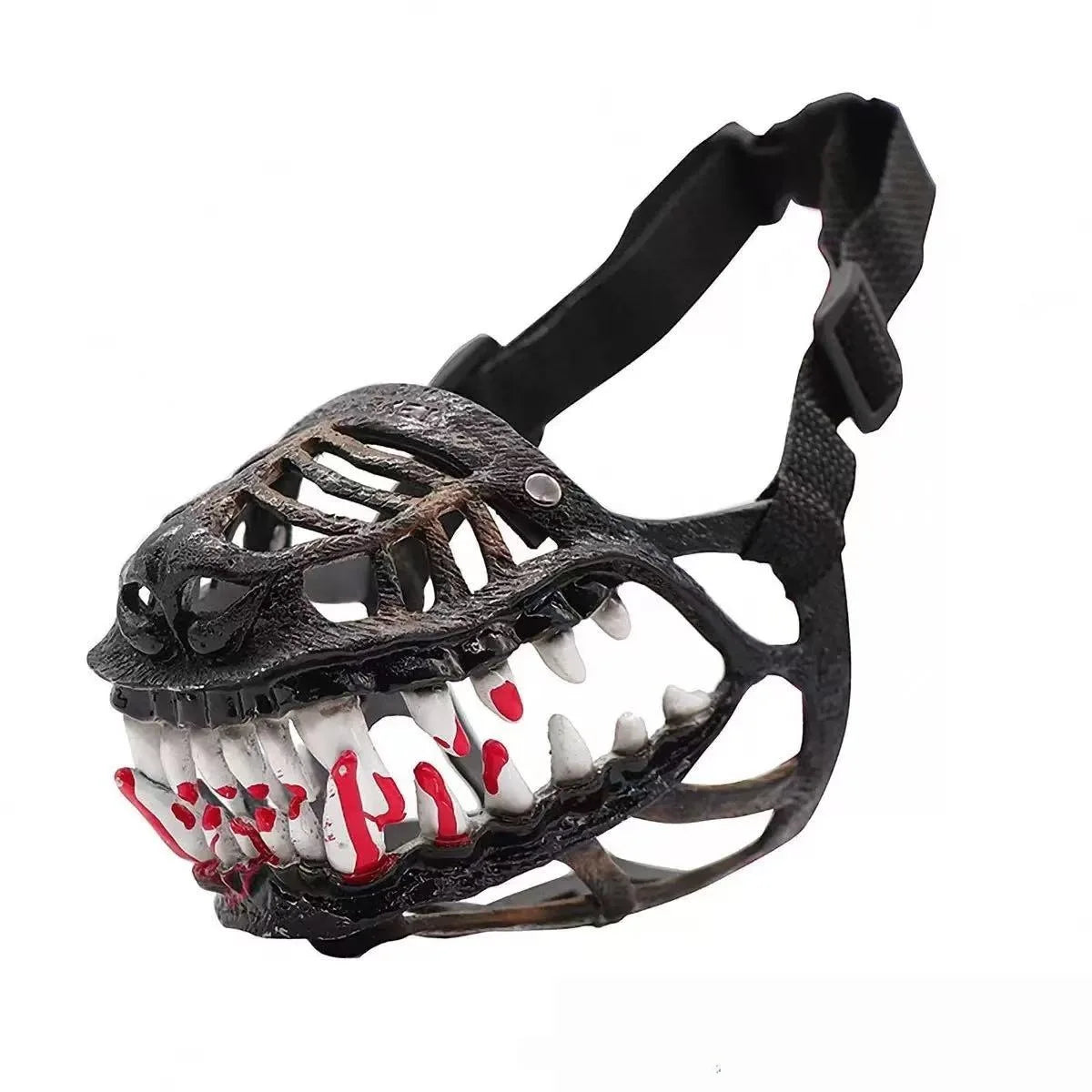 Bozal de Perro Aterrador con Colmillos Sangrientos y Dientes Grandes, Disfraz Divertido de Halloween para Mascotas, Antimordeduras, Antimasticación, Regalo de Broma para Entrenamiento