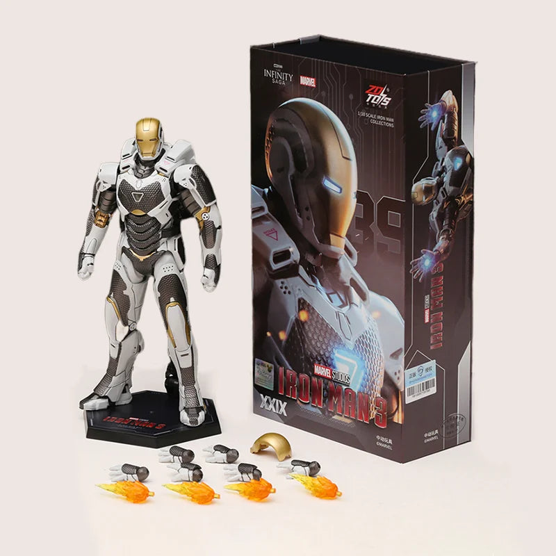 ZD Toys Iron Man figura de acción Mark 35 pargo rojo Iron Man MK 24 MK 22 MK 47 Tony Stark Ironman figura acción coleccionar juguete para regalo