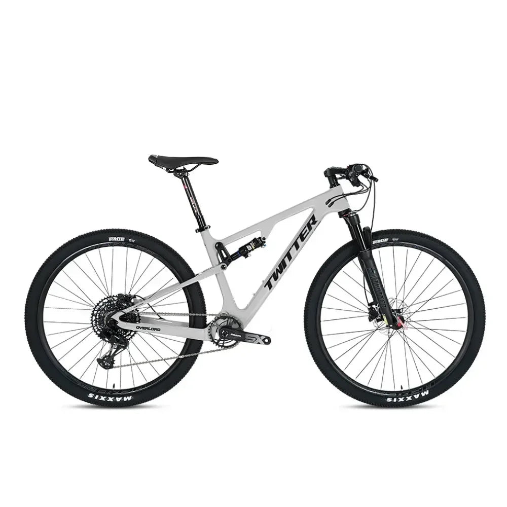 Bicicleta de montaña de fibra de carbono TWITTER OVERLORD, suspensión completa clase AM, frenos de disco hidráulicos M6100 de 12 velocidades, 27.5/29 pulgadas * 15/17/19/21 pulgadas