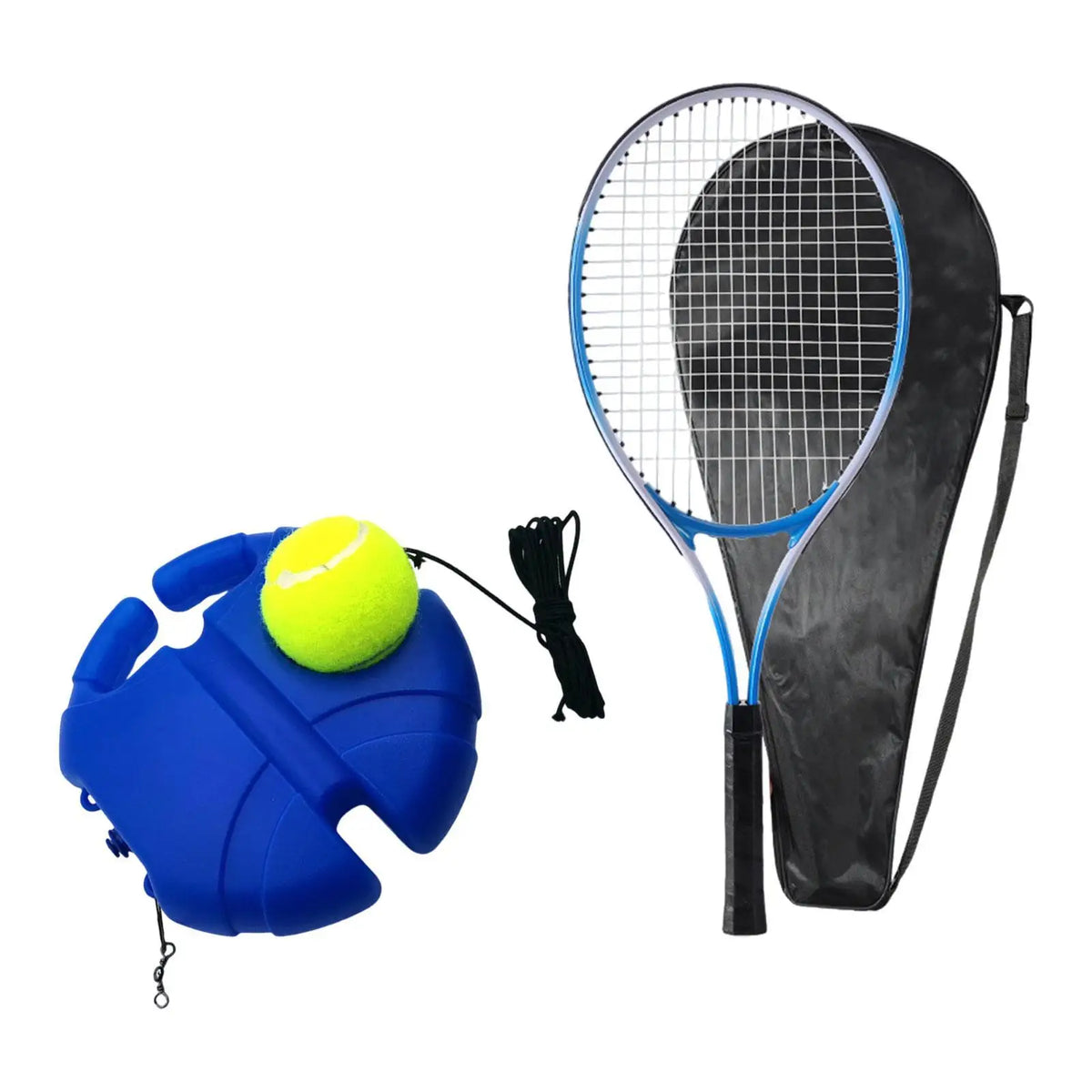 Kit de Raqueta de Tenis y Pelota de Rebote, Herramientas de Práctica Portátiles con Superficie Grande Mejorada para Actividades Familiares de Adultos y Niños