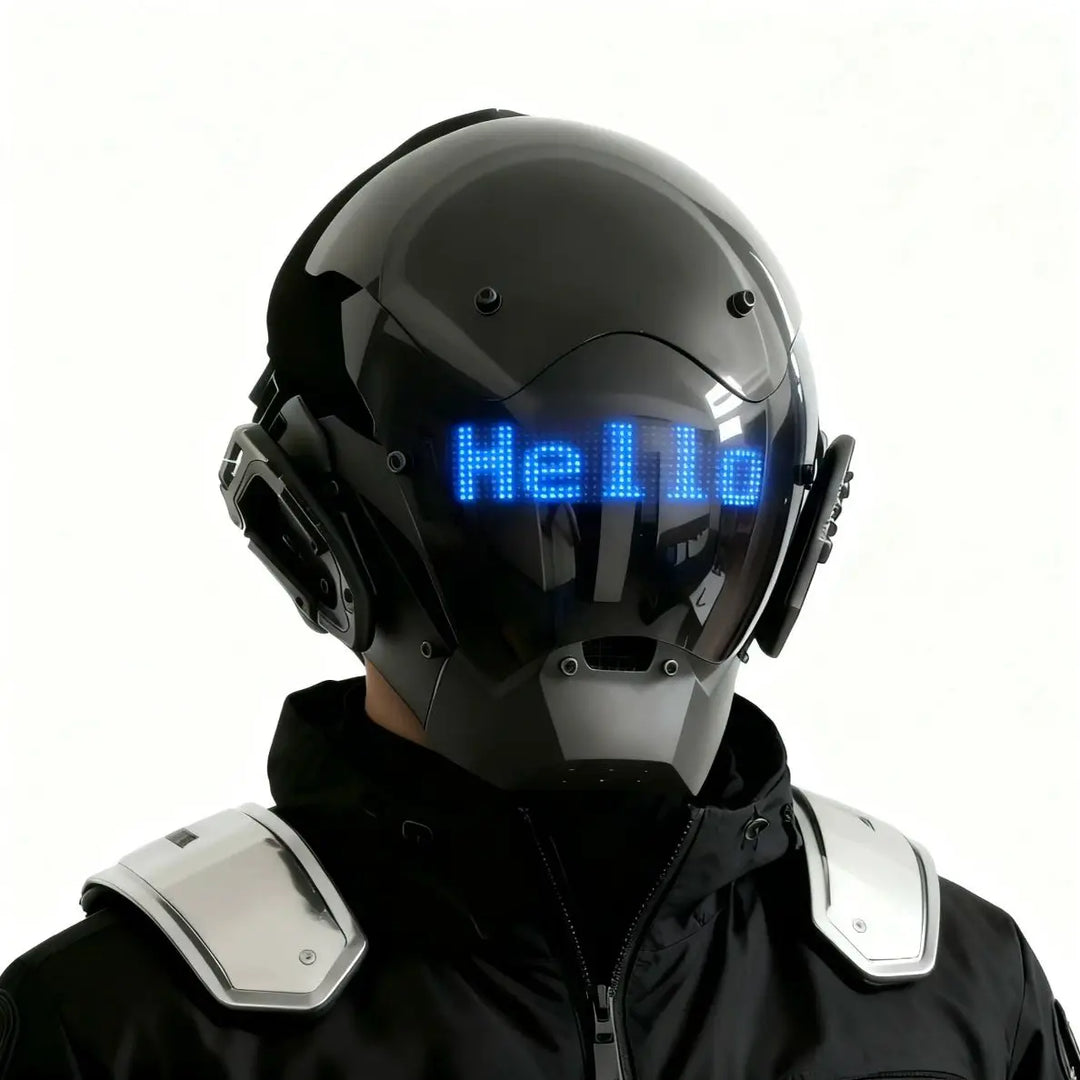 Máscara Cyberpunk LED, Máscara para Juegos de Rol, Control por Aplicación, Casco Programable, Decoración para Juegos de Rol, Disfraz para Fiestas