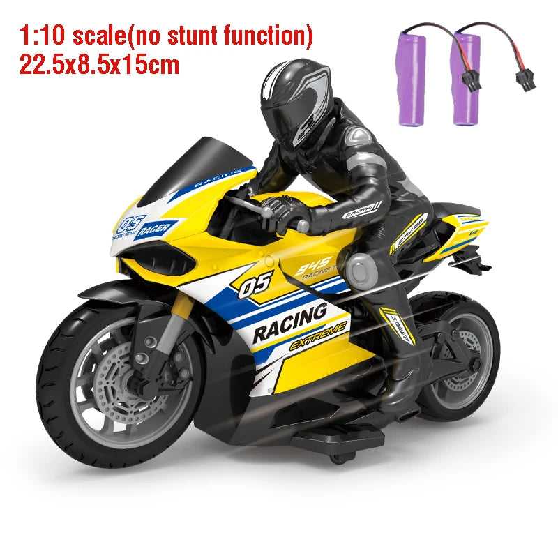 Motocicleta RC 1:6 1:10, coche RC con motor eléctrico, motocicleta de carreras de alta velocidad de 4 canales, coche de deriva, regalo de Navidad para niños