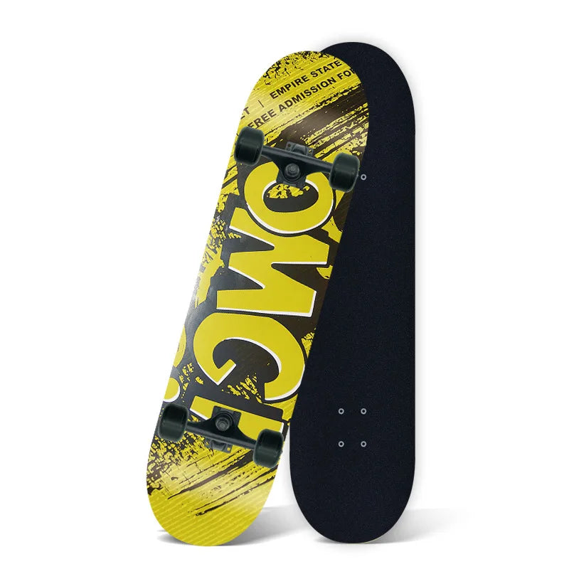 Patineta de 80*20 cm, ruedas de patineta de poliuretano 95A, patineta de doble truco para principiantes, adolescentes, niños, hombres, mujeres y adultos, ideal para patinar en la calle.