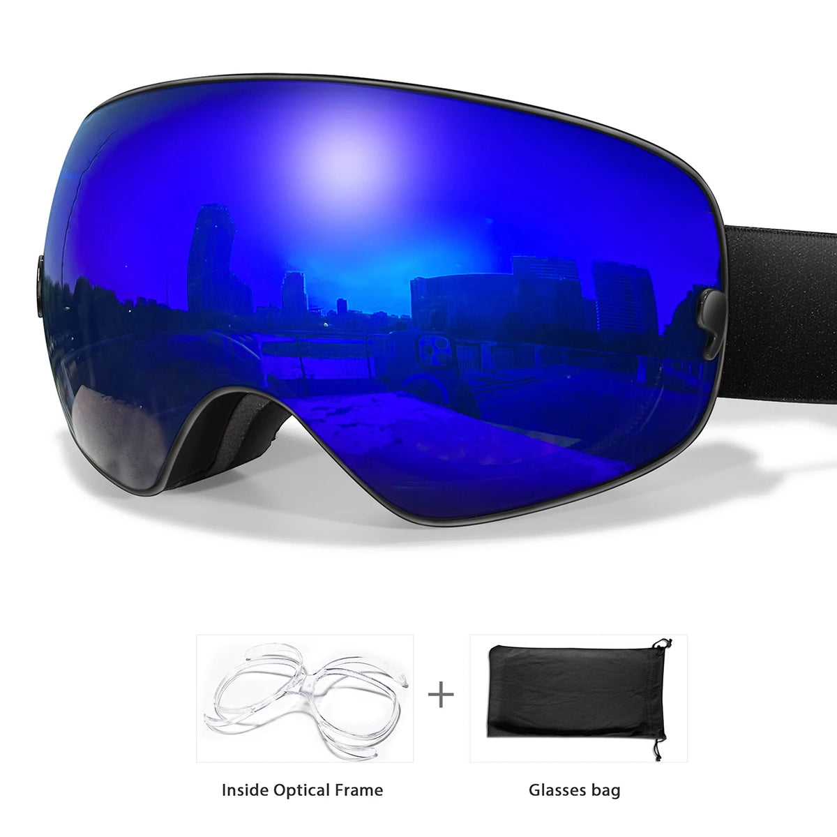 Gafas de esquí antivaho con lentes para hombres y mujeres - Esquí Snowboard Deportes al aire libre Protección UV