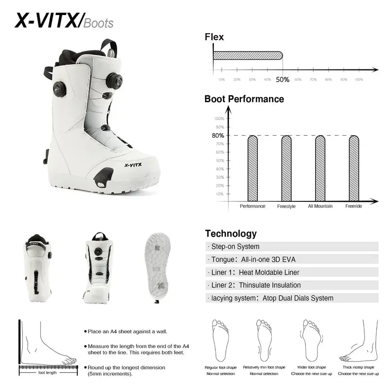 Conjunto/Paquete de Fijaciones y Botas para Snowboard X-VITX