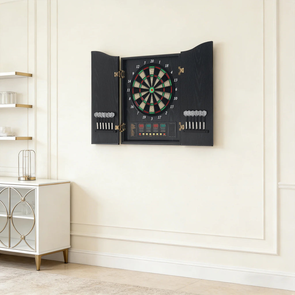 Wall-mounted Electronic Dart Machine LED Displays Electronic Dartboard Set with 12 Darts+88 Dart Heads for 16 Players 243 Games House Parties and Pubs