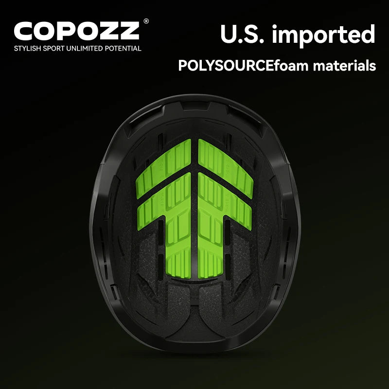 COPOZZ Casco de esquí de Invierno de una Pieza Casco de Nieve Universal para Adultos Patinaje Esquí Snowboard Cascos para Deportes al Aire Libre con Reflector RECCO