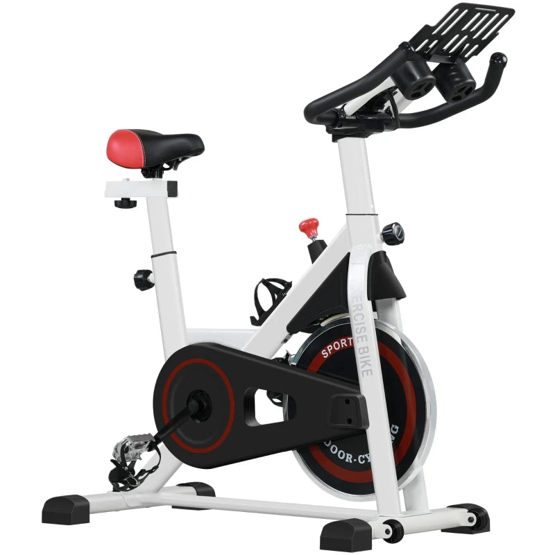 Bicicleta de ejercicio para interiores, entrenador doméstico con resistencia magnética, pantalla LCD, volante de inercia de 8 kg, asiento y manillares ajustables, ruedas de transporte, equipo de fitness cardiovascular en bl