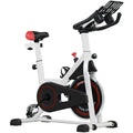 Bicicleta de ejercicio para interiores, entrenador doméstico con resistencia magnética, pantalla LCD, volante de inercia de 8 kg, asiento y manillares ajustables, ruedas de transporte, equipo de fitness cardiovascular en bl