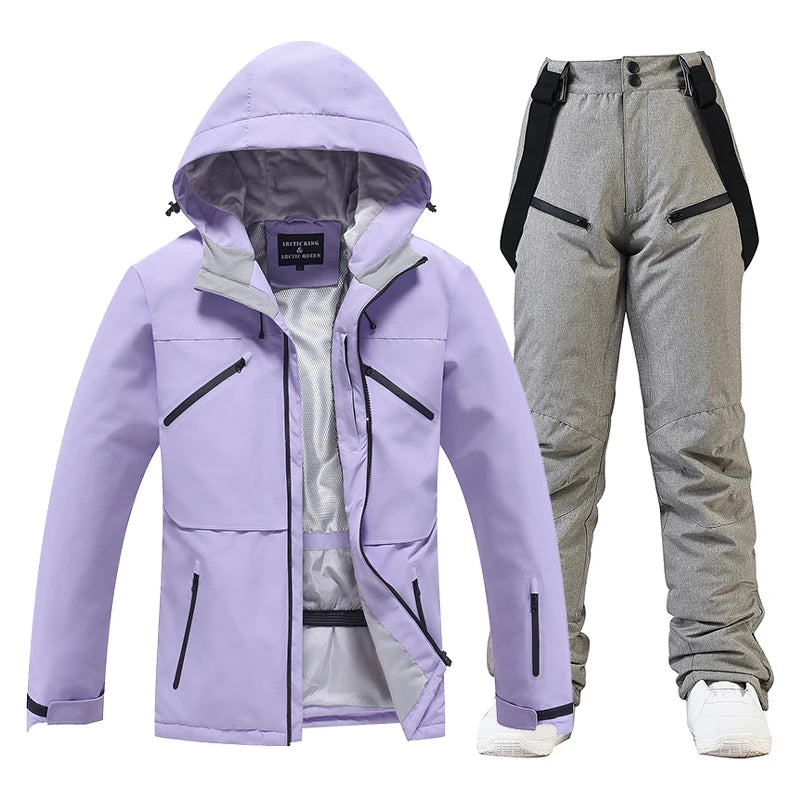 Conjunto de traje de esquí impermeable para hombre y mujer, traje de nieve, conjunto de chaqueta y pantalón de esquí, ropa de exterior, snowboard, en general