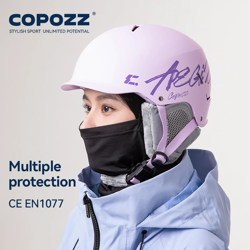 Casco de esquí certificado COPOZZ, casco de Snowboard moldeado integralmente para marido con Bukcle magnético, motocicleta, nieve, hombres, mujeres y adultos