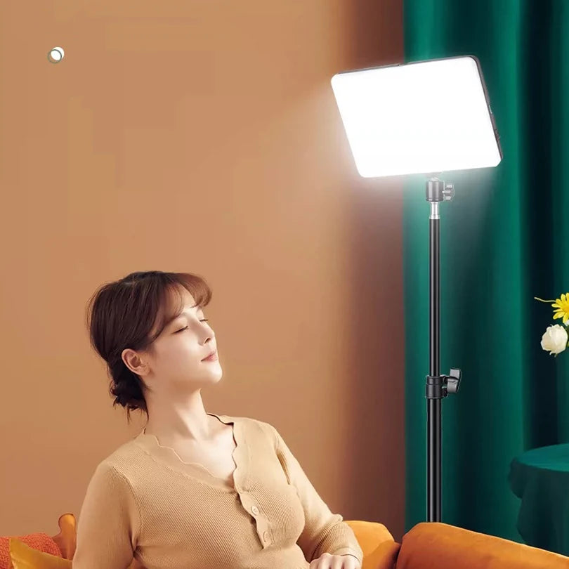Panel de Luz LED de 10 Pulgadas para Video, 3000K-6000K, CRI 95+, Iluminación para Fotografía con Trípode para Transmisión en Vivo, Lámpara de Estudio Fotográfico