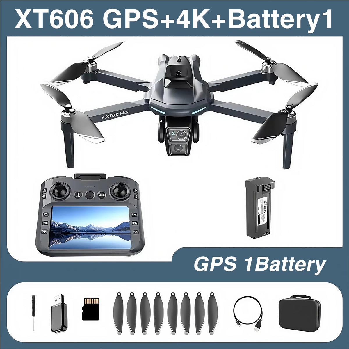 Dron XT606 MAX 3 baterías Cámara profesional 4K 8K HD FPV con pantalla Dron con evitación de obstáculos 360° Juguetes cuadricóptero Drones regalos