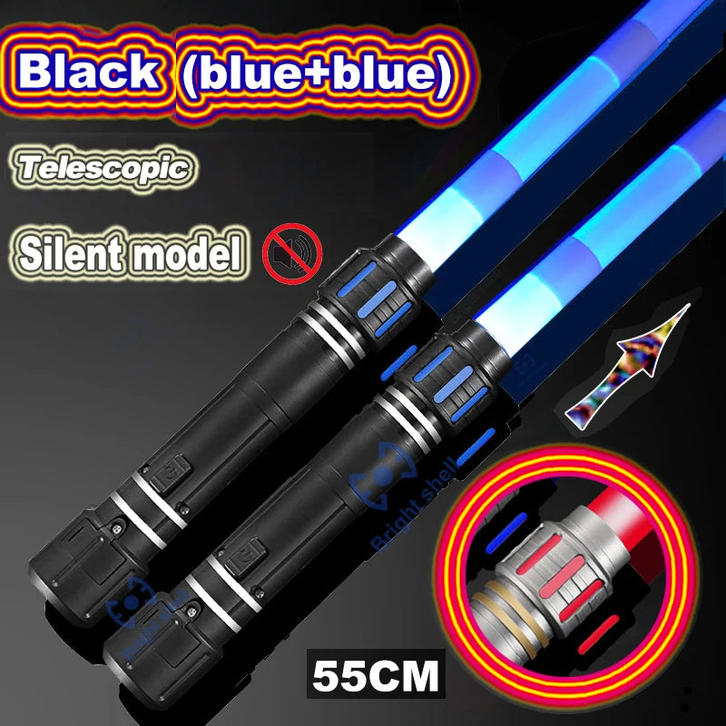 Sable de luz de 80 cm, juguete de espada láser RGB, sable de luz con 7 colores intercambiables, juguete telescópico Force FX FOC con efectos de sonido, espada Jedi para niños, regalo para niños