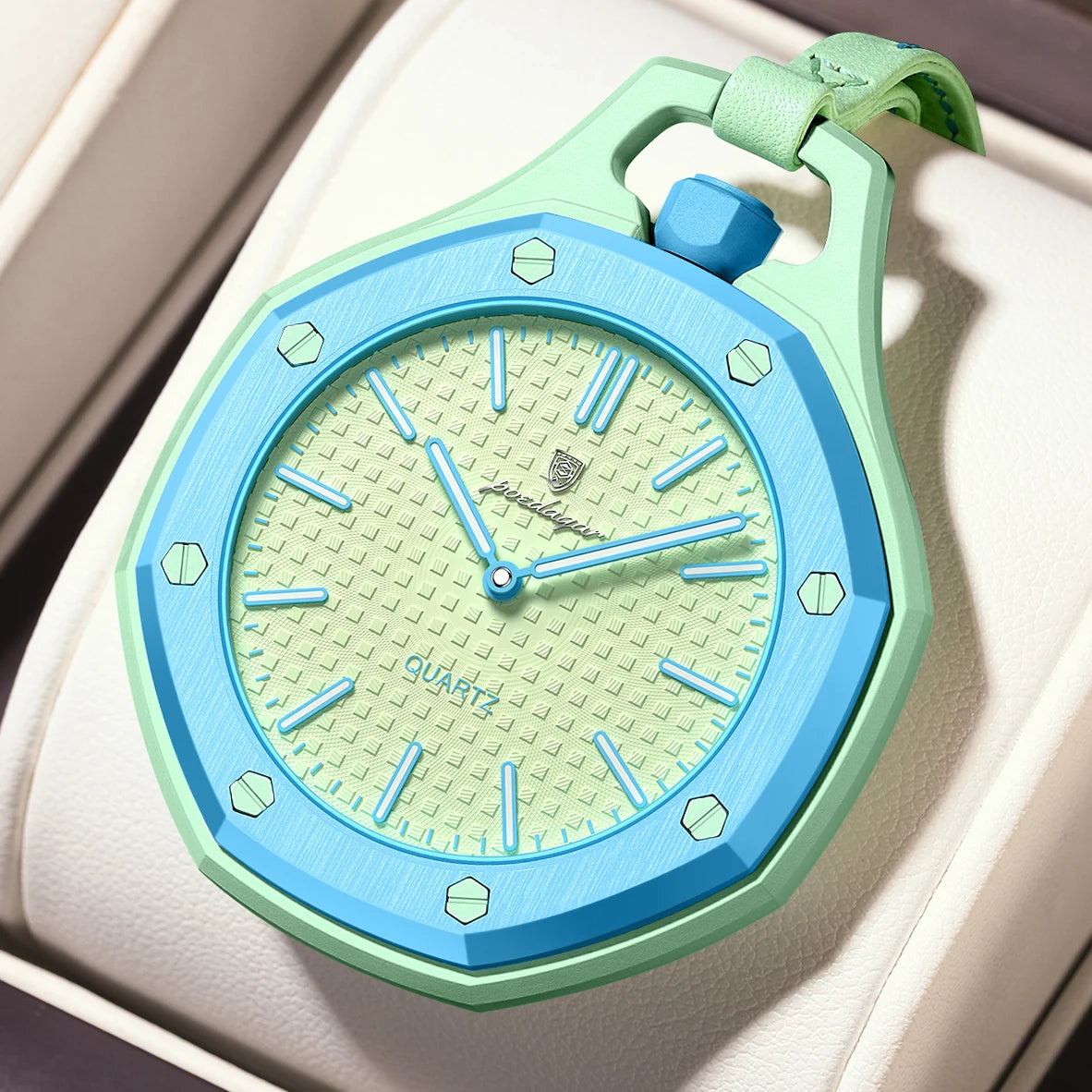 Reloj de pulsera de cuarzo para hombre POEDAGAR, estilo juvenil, portátil, con colgante decorativo, resistente al agua, luminoso y de colores dulces a la moda