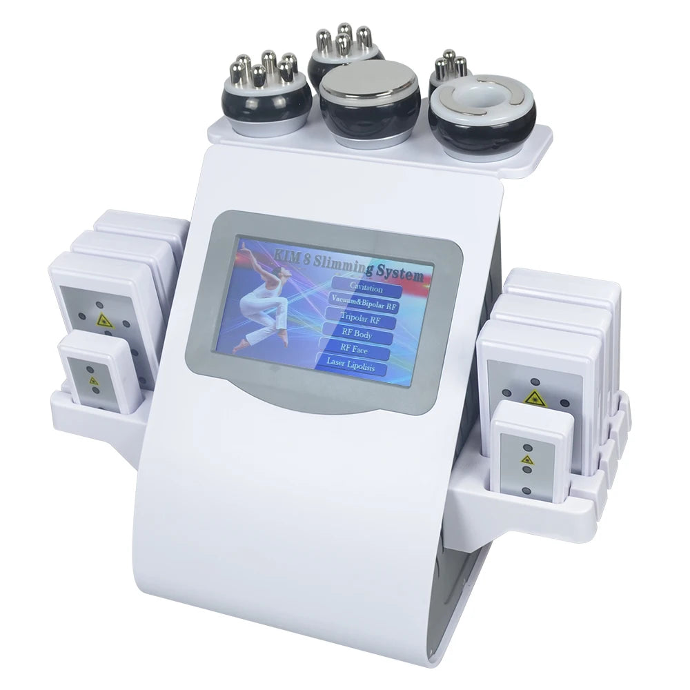 NOVLORA 6 en 1, máquina de cavitación de 40 kHz para la reducción de grasa, modelo KIM 8, máquina multifuncional: cavitación, radiofrecuencia, vacío, presión negativa, etc., para el lifting y el tonificado de la piel,