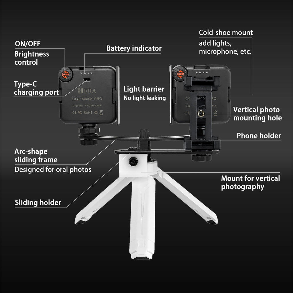 Luz de Fotografía para Teléfono Móvil Hera MK-19 - Luz de Relleno para Fotografía con Smartphone