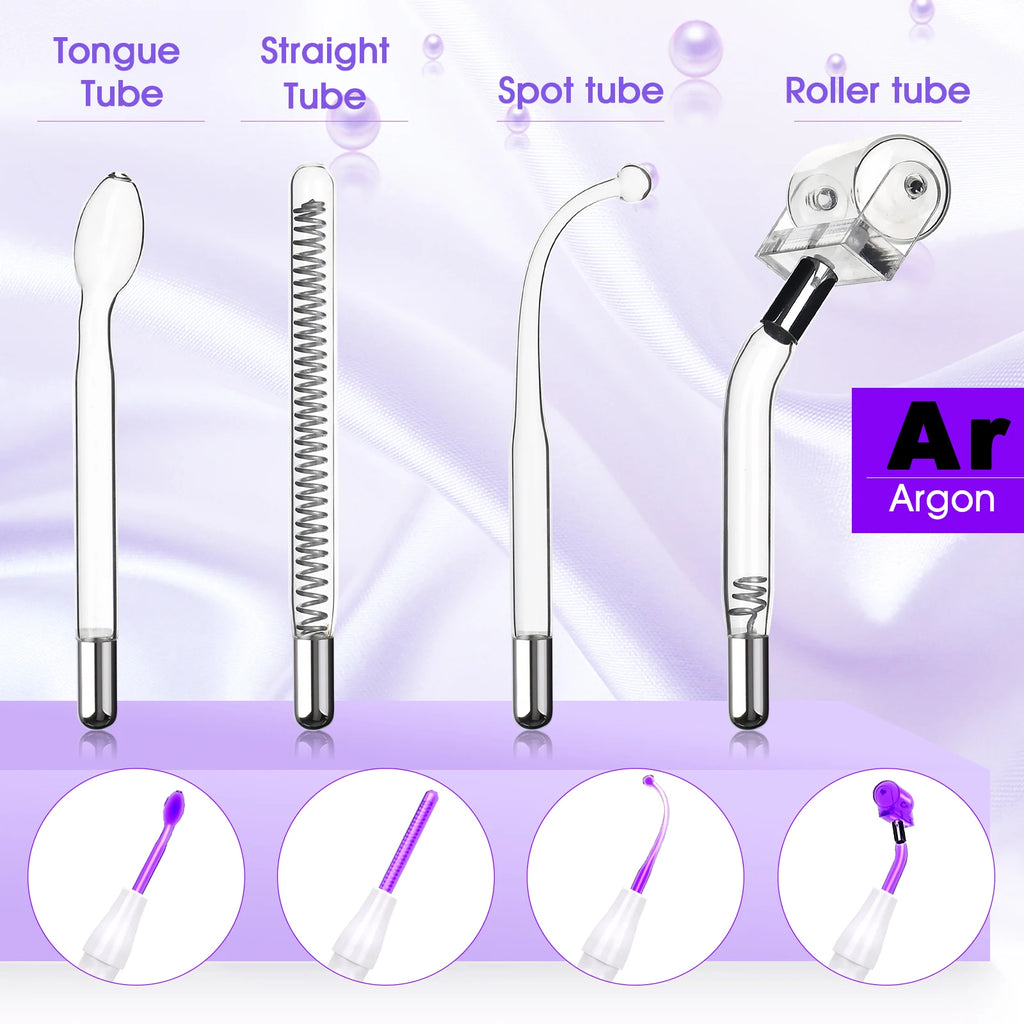 Máquina Facial de alta frecuencia 7 en 1, electroterapia, tubo de vidrio, varita de electrodo, terapia de belleza, eliminador de arrugas y manchas de acné hinchadas