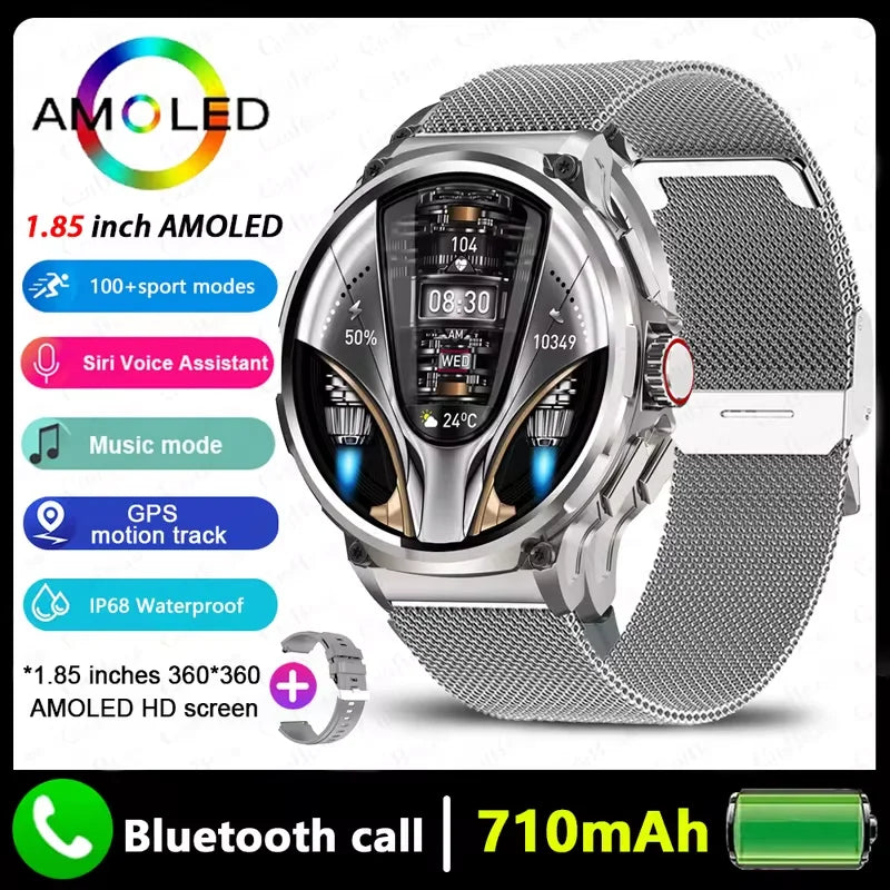Reloj inteligente con trayectoria GPS 2026 para hombre, pantalla AMOLED HD de 1,85 pulgadas, batería de 710 mAh, smartwatch deportivo con llamadas Bluetooth para Android e iOS