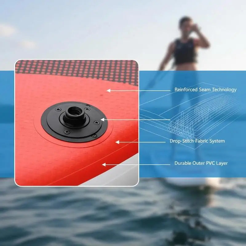 Set de Tabla SUP Inflable Color Rojo 300 x 76 x 10 cm, Modelo Compacto y Ligero de Gran Maniobrabilidad, Equipo de Paddle Surf Ideal para Principiantes y Paseos Recreativos en Aguas Tranquilas
