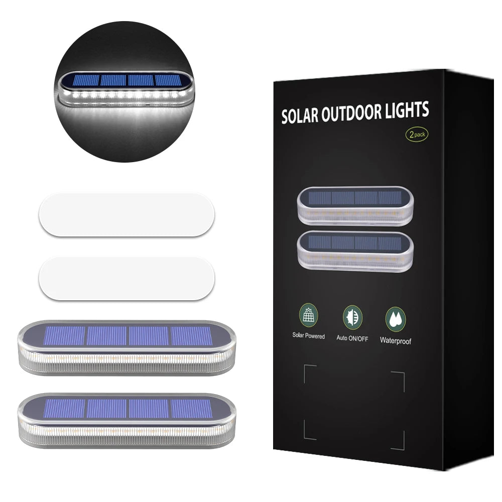 Solar Step Lights Waterproof IP68 Auto On/Off Path Lights Solar Powered Light Bar Solar LED Ground Stairs Floor Lights