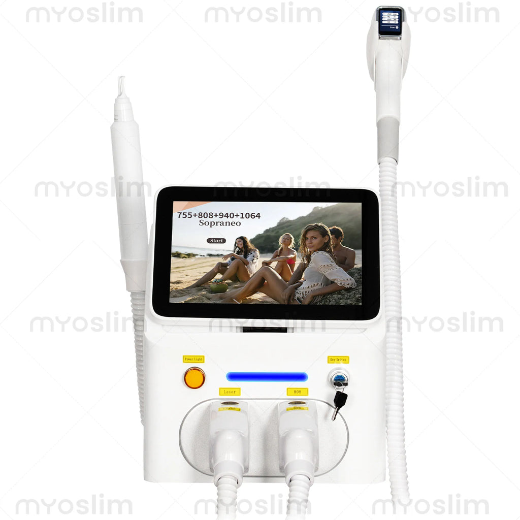 Dispositivo láser de diodo picosegundo FAC 6000W Soprano 2 en 1 de 4 longitudes de onda 755 808 940 1064nm para la reducción permanente del vello y la eliminación de tatuajes