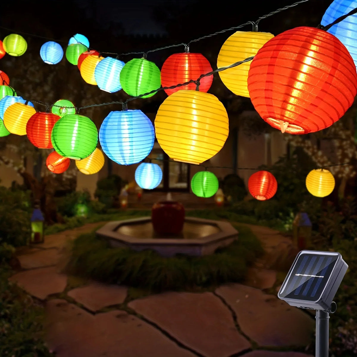 Guirnalda de luces solares LED para exteriores, luces decorativas de hadas con energía solar para jardín, Navidad, bodas y fiestas
