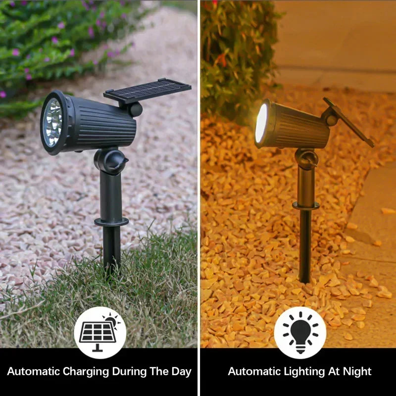 1/2 uds. Focos solares para exteriores, luz solar ajustable para paisajes, 9 LED RGB, impermeables, para árboles, jardín, estanque, patio y camino