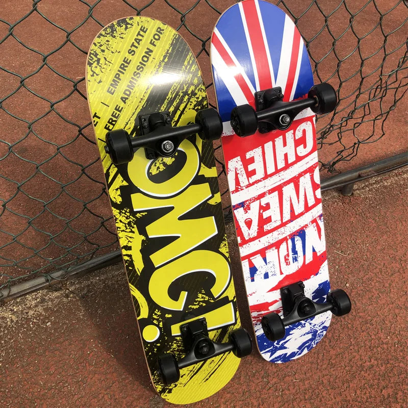 Patineta de 80*20 cm, ruedas de patineta de poliuretano 95A, patineta de doble truco para principiantes, adolescentes, niños, hombres, mujeres y adultos, ideal para patinar en la calle.