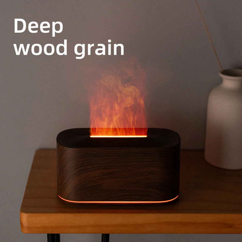 Difusor de aromaterapia con efecto de llama, difusor de aceites esenciales y humidificador de niebla fría, humidificador silencioso para el hogar y el dormitorio