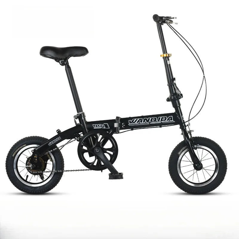 Bicicleta plegable, bicicleta pequeña de 12 pulgadas para niños y niñas, portátil y ultraligera con transmisión de frenos de disco