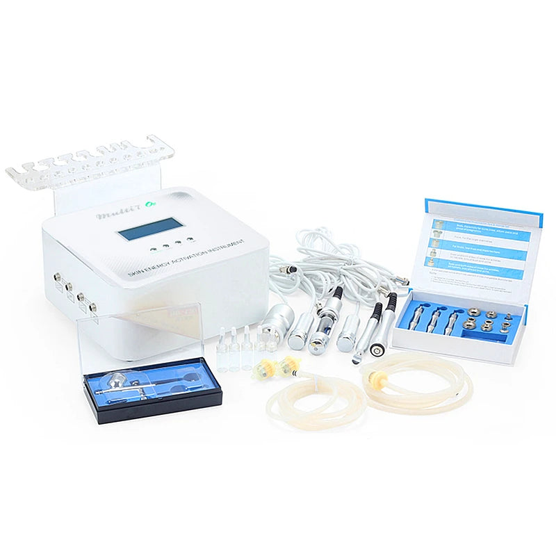 El más nuevo 8 en 1 multifuncional hidro ultrasónico RF instrumento de belleza eliminación de Estiramiento facial gestión de la piel máquina de microdermoabrasión