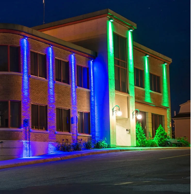 Foco LED de pared para exterior 5W 9W 12W, iluminación de paisaje para el hogar 110V 220V, luces RGB rojo verde azul con control remoto, resistente al agua, haz único