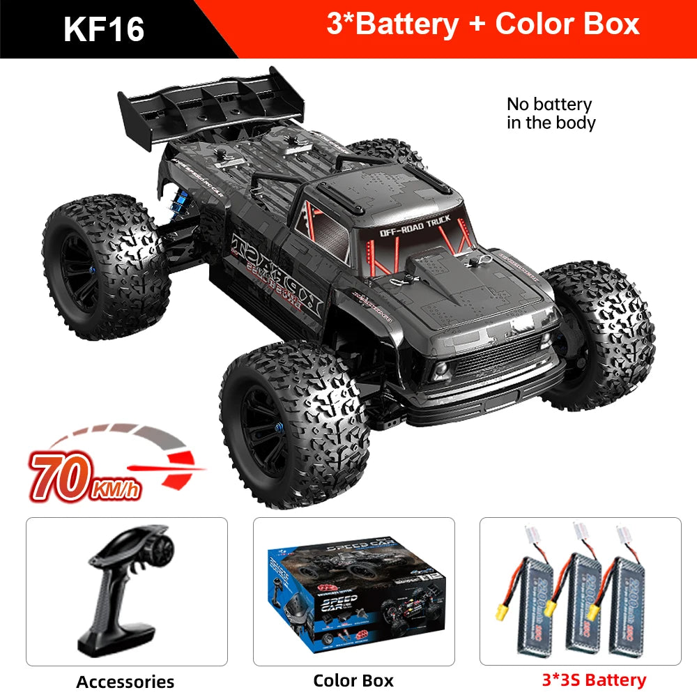 Teeggi KF16 4WD, coche de carreras de alta velocidad para derrapes, 70 km/h, motor sin escobillas, 3S, 3200 mAh, 1/12, coche todoterreno RC, camiones monstruo, juguetes para niños, regalo.