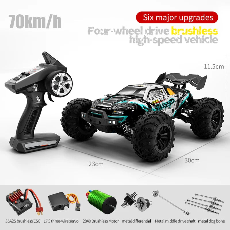 Coche teledirigido de alta velocidad con motor de escobillas 1:16 PRO 75 KM/h, coche todoterreno con tracción a las cuatro ruedas, coches de drift