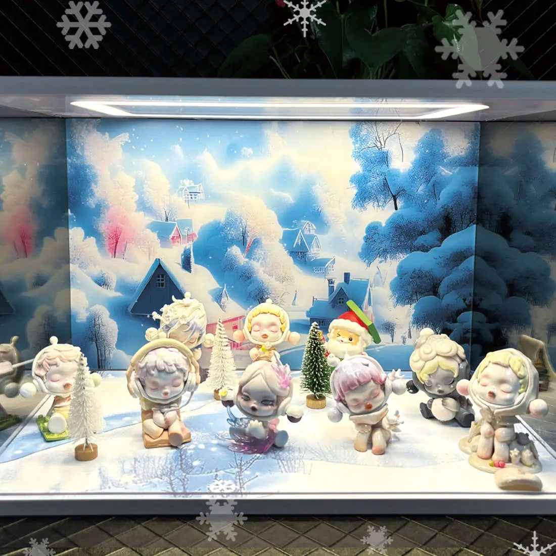 Vitrina expositora de acrílico transparente de 5 escenas para juguetes tipo "blind box" con luces LED cuadradas y puerta, armario para figuras de acción