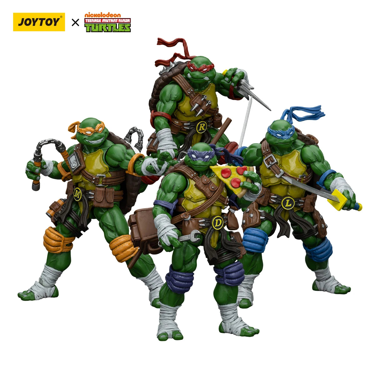 [EN STOCK][Disponible en Asia]JOYTOY TMNT Figuras de acción 1/18 Michelangelo Donatello Leonardo Raphael Figuras de anime Juguetes Modelo
