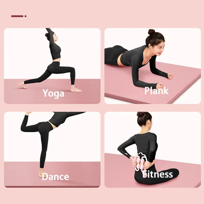 Esterilla de yoga NBR de 8 mm antideslizante y gruesa para principiantes, esterilla de yoga para el hogar para deportes, danza, equipo de fitness.