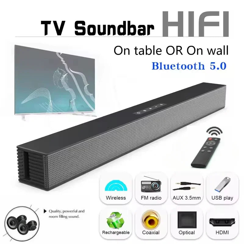 Sistema de altavoces inalámbricos con barra de sonido Bluetooth, altavoz con sonido superpotente, estéreo envolvente inalámbrico con cable, proyector de TV para cine en casa
