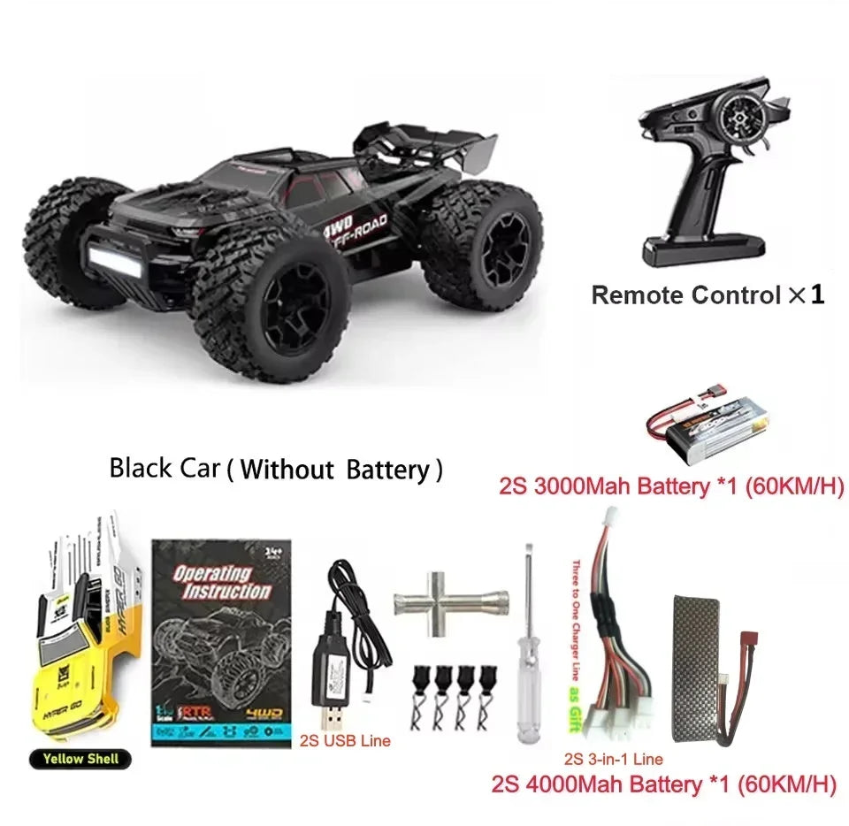 Coche de carreras RC sin escobillas de 90 km/h, coche de carreras RC de alta velocidad 1/14 4WD, vehículo de derrape, coche a control remoto, camión todoterreno