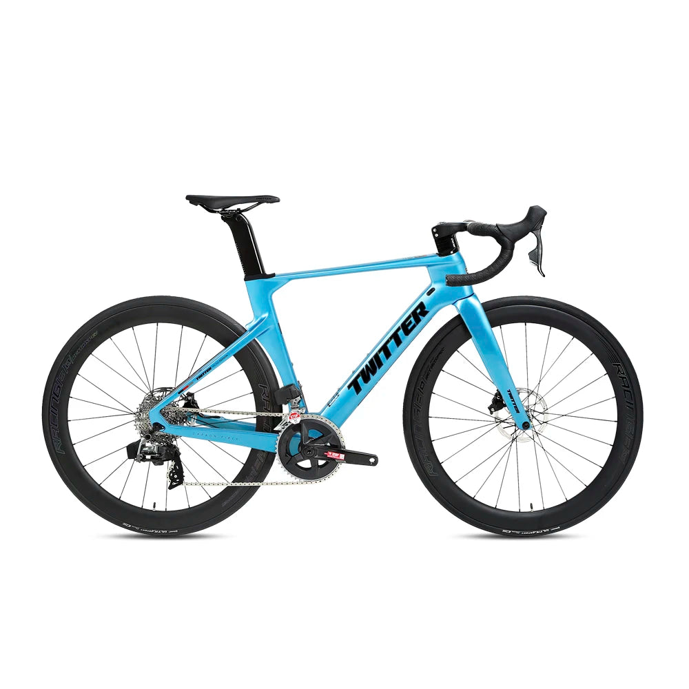 TWITTER R10Pro 105R7120-24 velocidades, bicicleta de carretera de fibra de carbono T800 rompevientos con frenos de disco hidráulicos, 56 cm